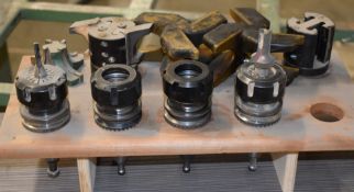 1 x Assorted Collection of CNC Machine Bits With Wooden Tool Holder