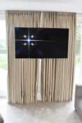 A Pair Of Premium Bespoke Heavy Duty Lined Reception Room Curtains in a Champagne Hue