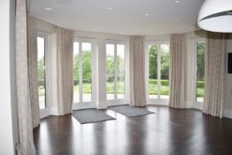 6 x Luxury Lined Handmade Curtains Featuring Delicate Floral Embroidery in a Neutral Tone