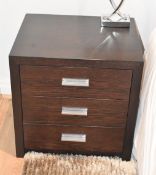 Pair of Bespoke Solid Wood 3-Drawer Bedside Units