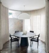 1 x Sky Garden Designer-style ⌀60cm Domed Suspension Light with Floral Filigreed & Relief Cast Inner