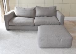 1 x Mimi Uphostered 2-Seater Sofa With Large Matching Foot Stool - Ref: AFA103 / MOV - CL916 - NO