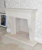 1 x Stone Fireplace and Hearth - Ref: AFA017 / LVRM - CL916 - NO VAT ON THE HAMMER - Location: