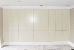 1 x Bespoke Fitted 4-Metre Wide Bank of Discreet Living Room Wall Storage
