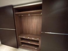 1 x POLIFORM Luxury Fitted 4.4-Metre Bedroom Wardrobe Storage with Leather Clad Sliding Frontage