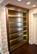 1 x Bespoke Luxury Handmade 2.2-Metre Tall Solid Wood Illuminated Bookcase