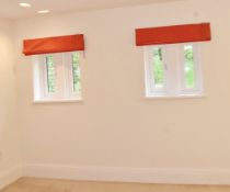 3 x Assorted Premium Bespoke Made-To-Order Lined Blinds In Bright Red, Sizes Vary - Ref: AFA127 /