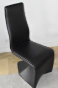 Set of 8 x Stylish Contoured Dining Chairs with High Backs, with Black Faux Leather Upholstery