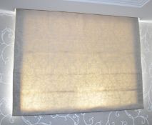 Pair Of Bespoke Luxury Lined Damask Curtains with 5 x Matching Blinds of Varying Size