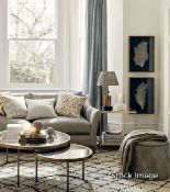 Set of 2 x Solasta Mid-Century Inspired Mirrored Topped Nesting Tables - Original Retail £1,195