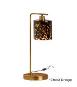 1 x Claudette Luxury Art Deco/Bauhaus-Inspired Table Lamp with Mouth-blown Tortoiseshell Glass Shade