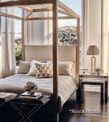 1 x Hester Luxury Four-Poster Hand-painted Bleached Oak King Size Bed - Original Retail £2,995.00