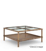 1 x Harmonia Luxury Handmade Glass-topped Cane Coffee Table - Original Retail £1,195.00