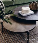 Set Of 2 x Garasu Luxury Oak Nested Three-legged Round Coffee Tables - Original Retail £1,595.00