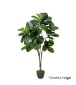 1 x Faux Medium-sized Realistic Fiddle Leaf Fig Plant in Green - Original Retail £225.00