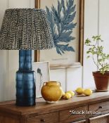 1 x Gourami Luxury Hand-blown Scaled Glass Table Lamp in Ink Blue - Original Retail £325.00