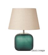1 x Aberarth Luxury Artisan Handmade Textured Sea Green Glass Table Lamp - Original Retail £325.00