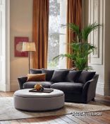 1 x Tuffete Large Luxury Handmade 1.1-Metre Round Upholstered Ottoman - Original Retail £1,750