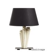 1 x Rolieau Luxury Iron And Mahogany Sculptural Table Lamp in White - Original Retail £275.00