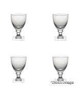 1 x Square-Based Clear Crystal Glasses Goblet - Set Of Four - Original Retail £225.00
