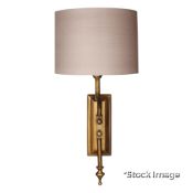 1 x Dover Traditional-style Wall Lamp with an Antique Brass Finish - Original Retail £225.00 -