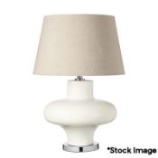 1 x Kinoko Large Curvaceous Ceramic Table Lamp in Matt White with Chrome Base - Ref: OKA285/A16186-