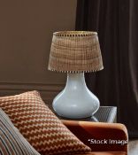 1 x Beauvoir Luxury Ceramic Curvaceous Table Lamp in Off White - Original Retail £295.00