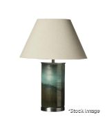 1 x Olja Handmade Unique Tri-Coloured Glass Table Lamp - Green Lustre - Original Retail £275.00