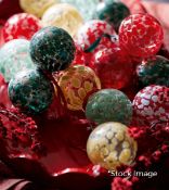 1 x Pair Of Sumi Glass Bauble Tree Decorations - Raspberry - Original Retail £35.00 - Ref: NA/A17754