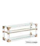 1 x Pei Luxury 1.4-Metre Long Glass and Acrylic Television Console Table - Original Retail £1,695.00