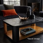 1 x Khafra Luxury Coffee Table In Lunar Black and Gold Leaf - New / Boxed - Original Retail £2,095