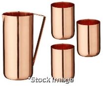 1 x Andina Copper Jug And 3 x Tumbler Set - Original Retail £140.00