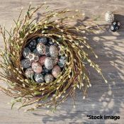 1 x Faux Pussy Willow Wreath - White - Original Retail £60.00 - Ref: NA/NPW006PGWHT-0/P19 - CL923 -