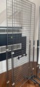 1 x Freestanding Chrome Cage Panel For Displaying Garments - Dimensions: H250 x W60 cms