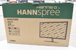 1 x Hanns-G HQ272 27 Inch LCD Monitor - Model HQ272PPB - 2560x40 WQHD 2K Resolution - New Boxed