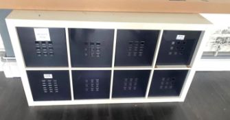 2 x Shelf Storage Units With Sixteen Solid Storage Boxes
