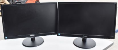 2 x Philips 22 Inch LED Full HD Computer Monitors - Model 223V5L1 -