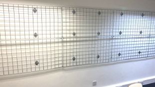 8 x Wall Mounted Chrome Cage Panels Displaying Garments - Dimensions: 500 x 5 cms