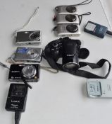 7 x Assorted Digital Camera and 3 x Battery Chargers - Various Conditions