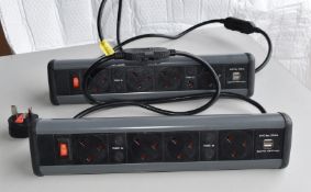 2 x Desktop Power Pack Units = Type: P-Pack Desk 4S U/G - Features 4 x 240v Sockets and 2 x 1000mA