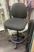 1 x Office Swivel Stool With Footrest and Backrest