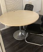 1 x Round Office Meeting Table With Two Chairs