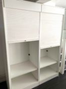 1 X Upright Storage Cabinet With Clothes Rails and Lockable Tambour Doors -