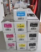 10 x Toner Cartridges For Kyocera TK8525 Printers - Includes Yellow, Black, Magenta and Cyan Colours