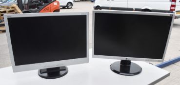 2 x 22 Inch LCD Computer Monitors - Brands Include NEC and LG7 -