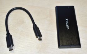 1 x External NVMe External 1TB Hard Drive - Aluminium Encloser With a 1TB Intel M.2 SSD Drive -