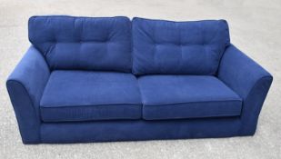 1 x Lounge Co 'Melody' Luxury 2.5-Seater Button-back Sofa Upholstered in a Plush Blue Premium Fabric