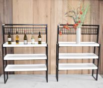 Pair of White Sale Till Barrier Department Store Display Unit Fixtures - Ref: HPS129 + HPS130/