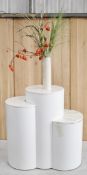 1 x Marble-Topped 3-Section Shop Display Plinth in White - Ref: HPS132/6721324/WH2 - CL987 -