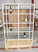 1 x Large Wired Glass 4-Tier, 2-Column Department Store Metal Display Unit Fixture In White - Ref: